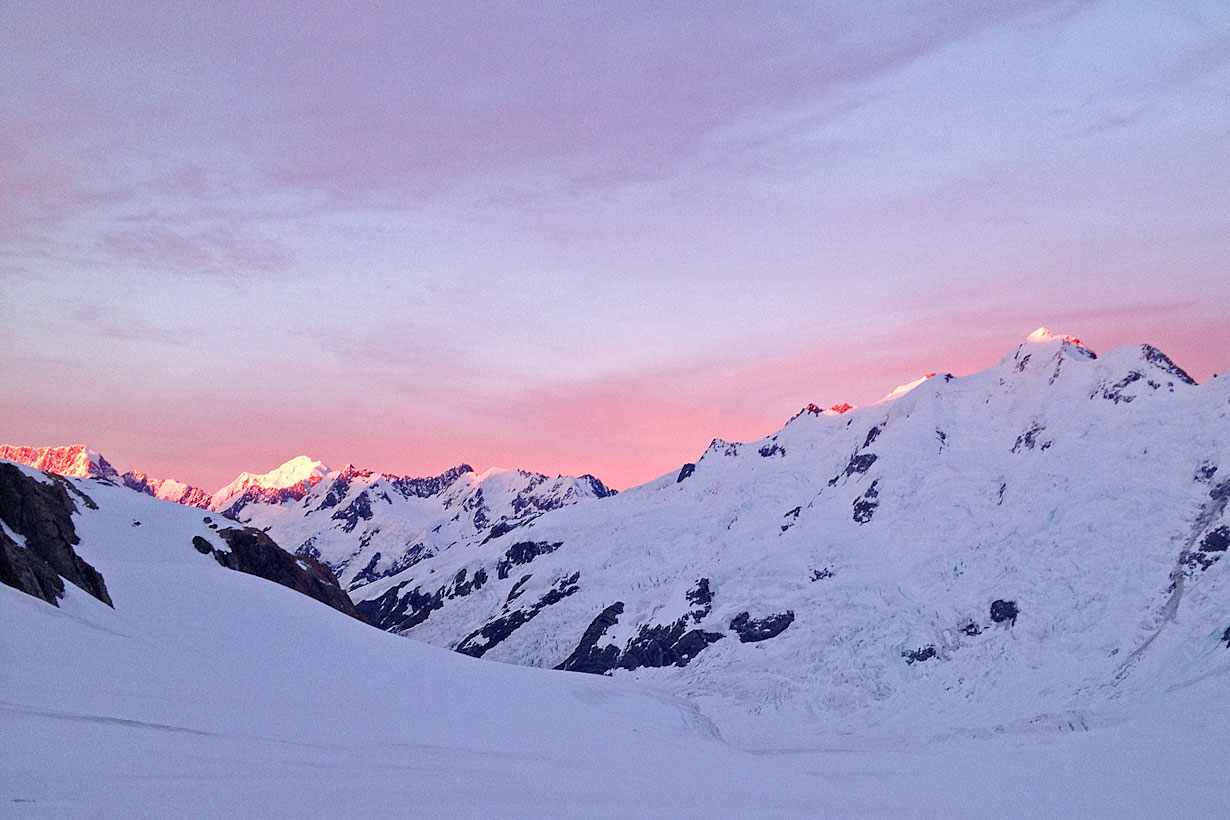 Sunrise over the Southern Alps